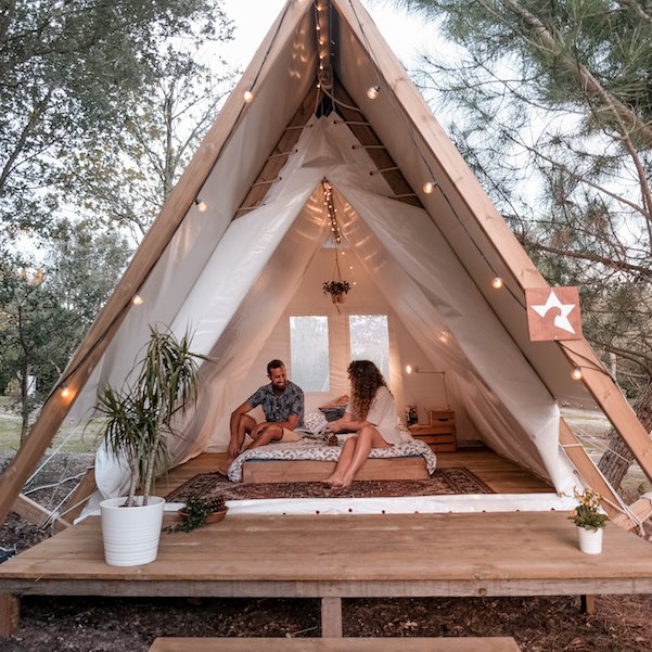 Tipi Zelt für 2 Personen im Star Surfcamp Satander in Spanien