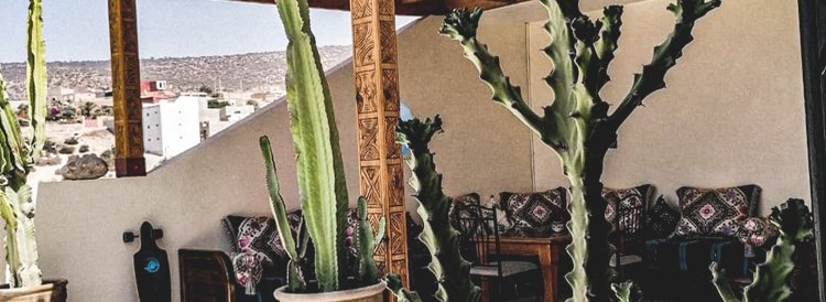 Moonlight Surfcamp Marokko Tamraght dachterrasse