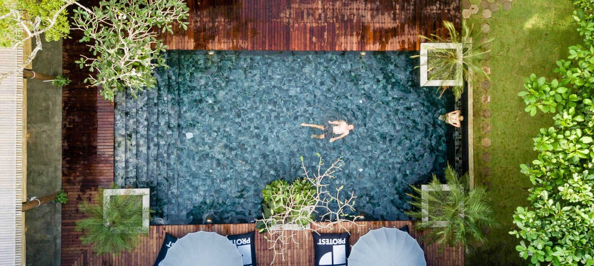 Surfhouse Weligama Sri Lanka Pool Birds Eye