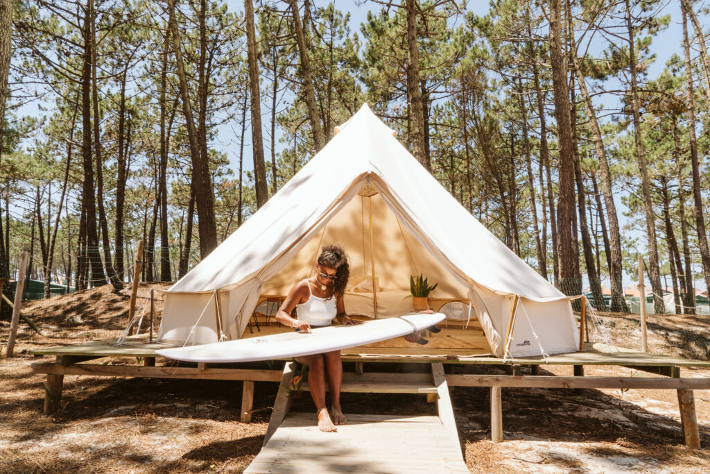 surfcamp-port-centro-outside-glamping-tent