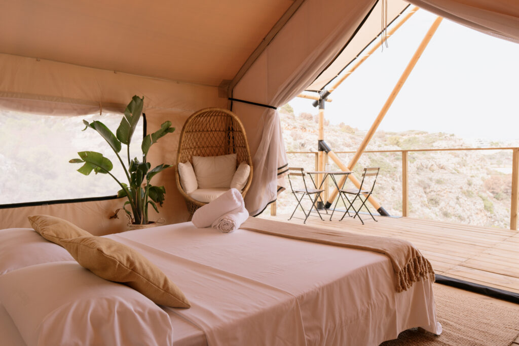 surfcamp-spain-alicante-view-out-tent