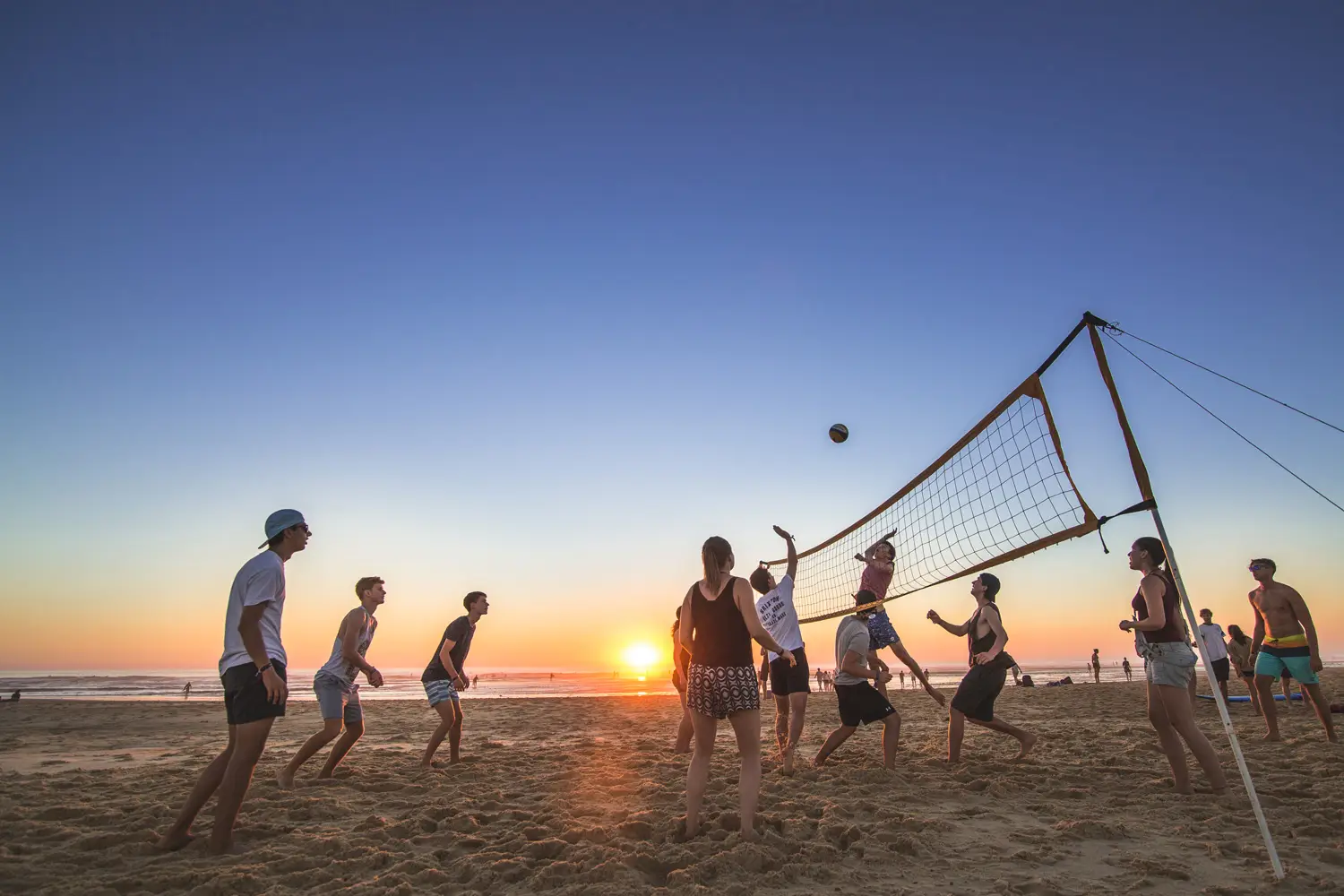 Beachvolleyball am Strand von Saint Girons