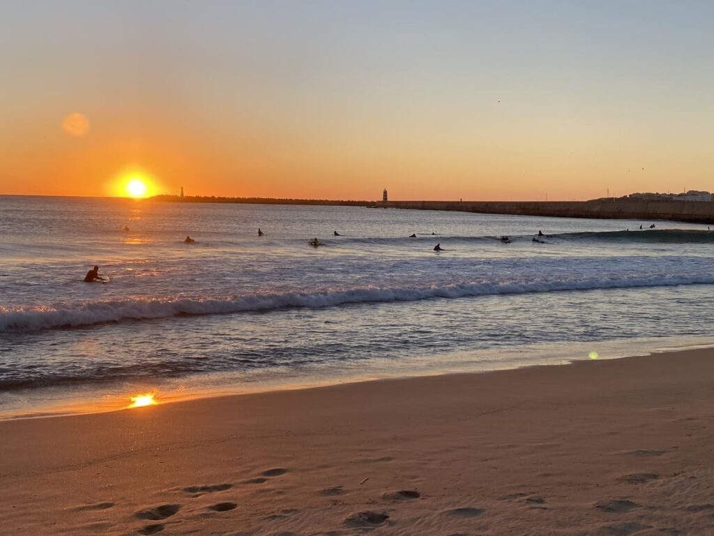 Shark's Lodge Ferrel Portugal_sunset surf