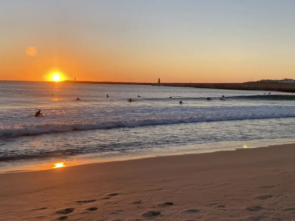 Shark's Lodge Ferrel Portugal_sunset surf